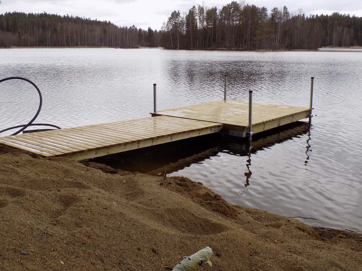 Laiturin päätyelementin suunta